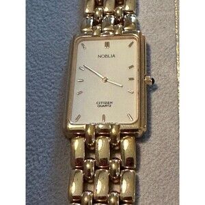 Vintage Citizen Noblia Watch Gold White 2200-Y51145 SJ Excellent Condition